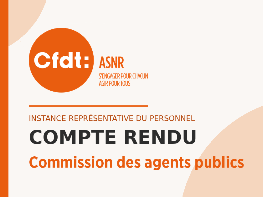 Rémunération, prime (CIA, ACF, part variable, fusion), télétravail… : la CFDT agents publics fait le point sur les sujets qui vous concernent !